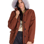 Chaqueta Manga Larga Casual Mujer MEDIUMWEIGHT INSULATED FAUX FUR HOODED Terracota Cat