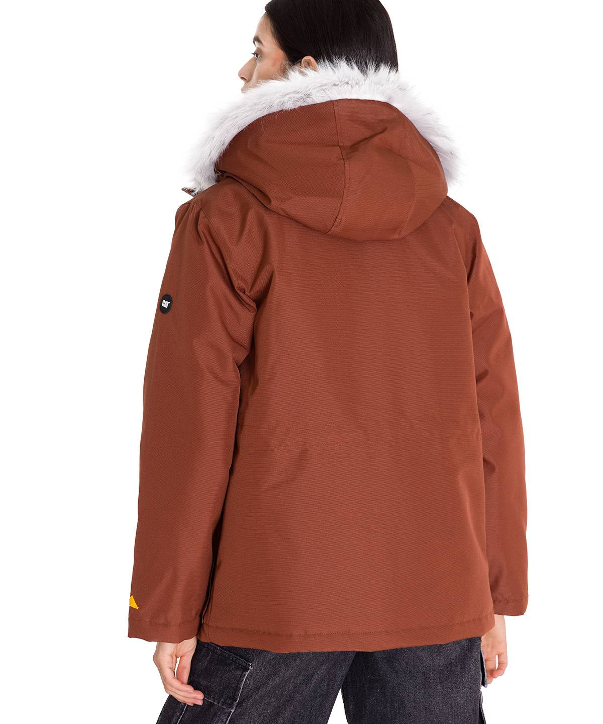 Chaqueta Manga Larga Casual Mujer MEDIUMWEIGHT INSULATED FAUX FUR HOODED Terracota Cat