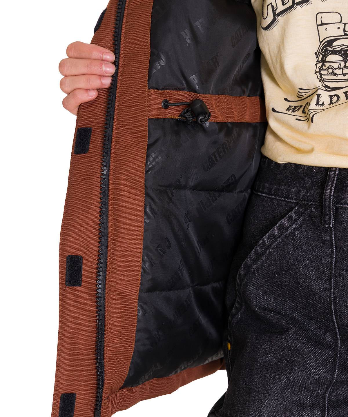 Chaqueta Manga Larga Casual Mujer MEDIUMWEIGHT INSULATED FAUX FUR HOODED Terracota Cat