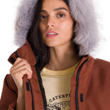Chaqueta Manga Larga Casual Mujer MEDIUMWEIGHT INSULATED FAUX FUR HOODED Terracota Cat