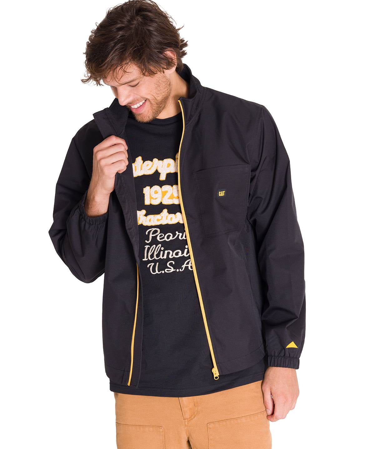 Chaqueta Manga Larga Hombre ZIP FRONT CENTENNIAL Negra Cat