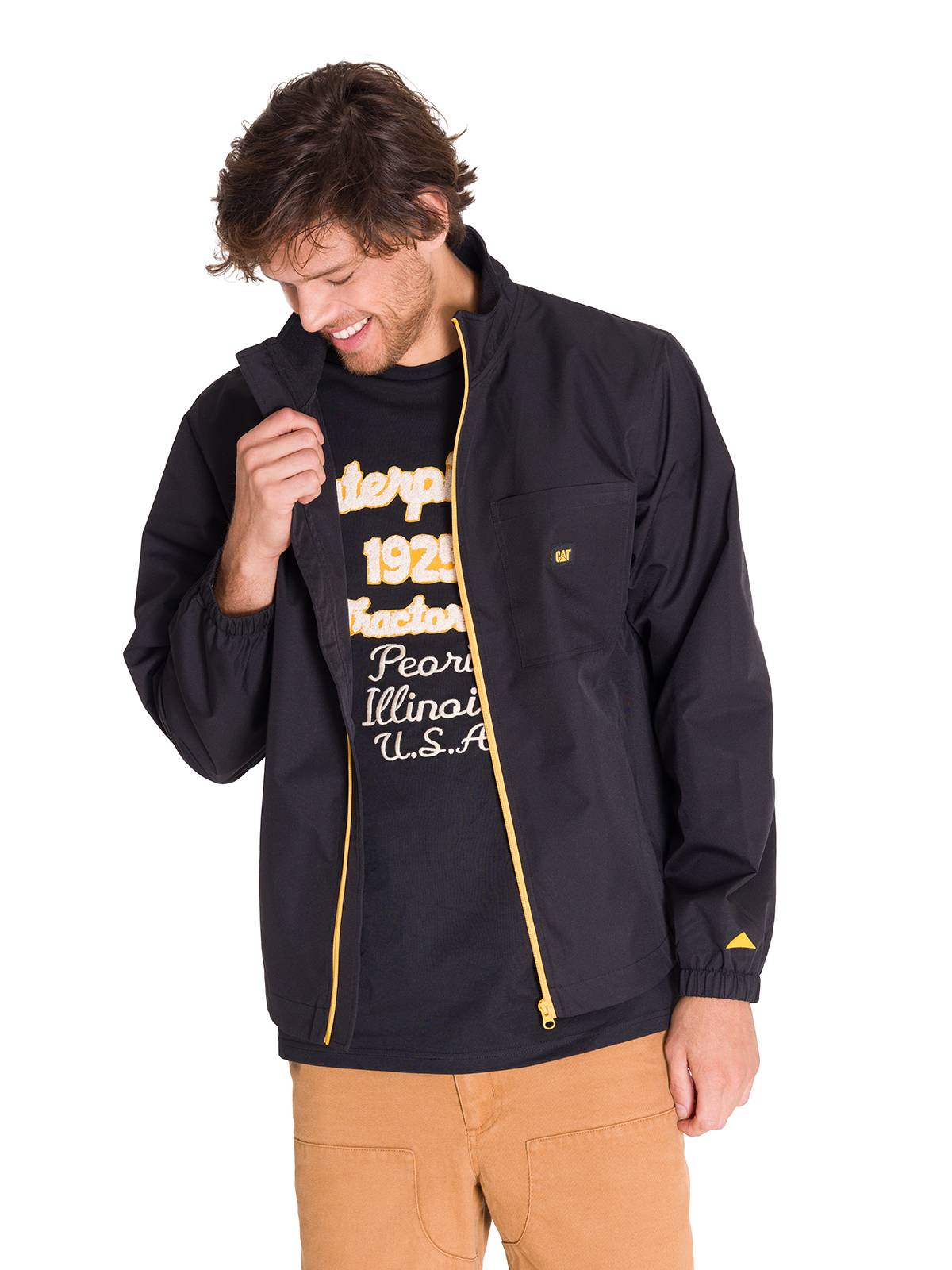 Chaqueta Manga Larga Hombre ZIP FRONT CENTENNIAL Negra Cat