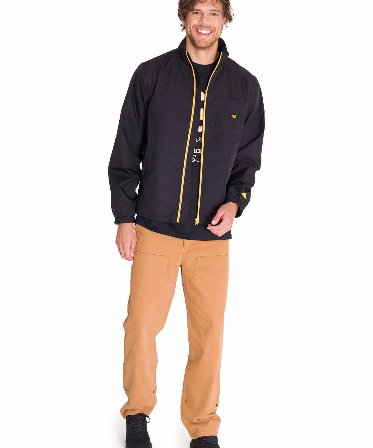 Chaqueta Manga Larga Hombre ZIP FRONT CENTENNIAL Negra Cat