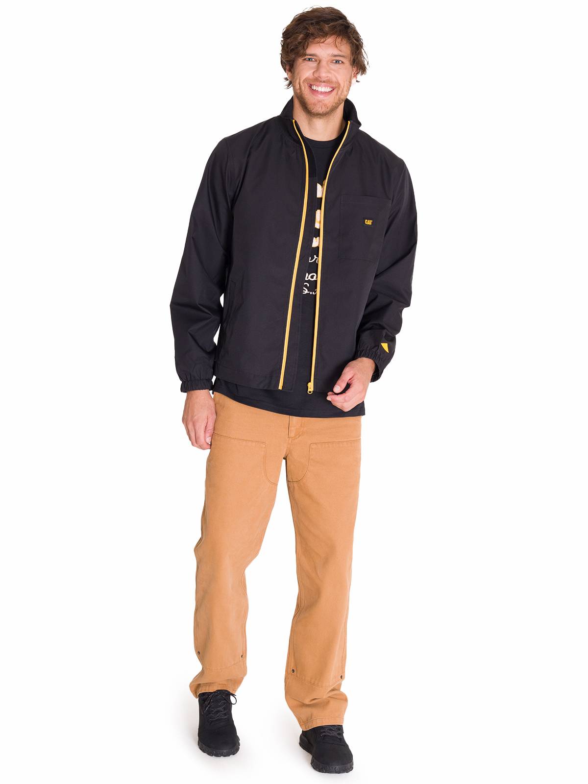 Chaqueta Manga Larga Hombre ZIP FRONT CENTENNIAL Negra Cat