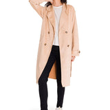 Abrigo Manga Larga Mujer FAUX SUEDE TRENCH COAT Beige Cat