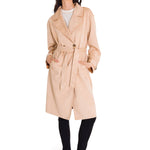 Abrigo Manga Larga Mujer FAUX SUEDE TRENCH COAT Beige Cat
