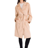 Abrigo Manga Larga Mujer FAUX SUEDE TRENCH COAT Beige Cat