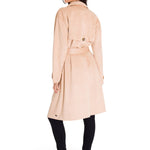 Abrigo Manga Larga Mujer FAUX SUEDE TRENCH COAT Beige Cat