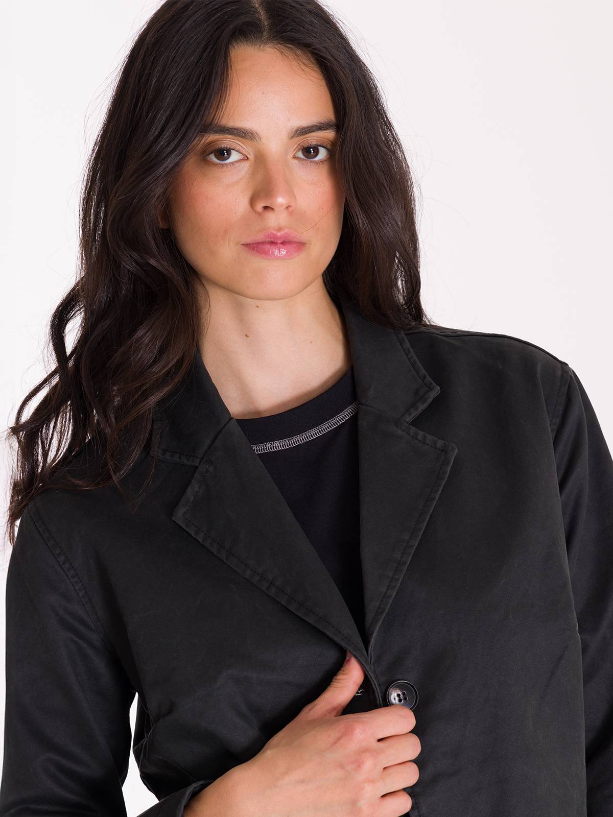 Blazer Manga Larga Mujer WAXED TWI RELAXED CHORE Negro Cat