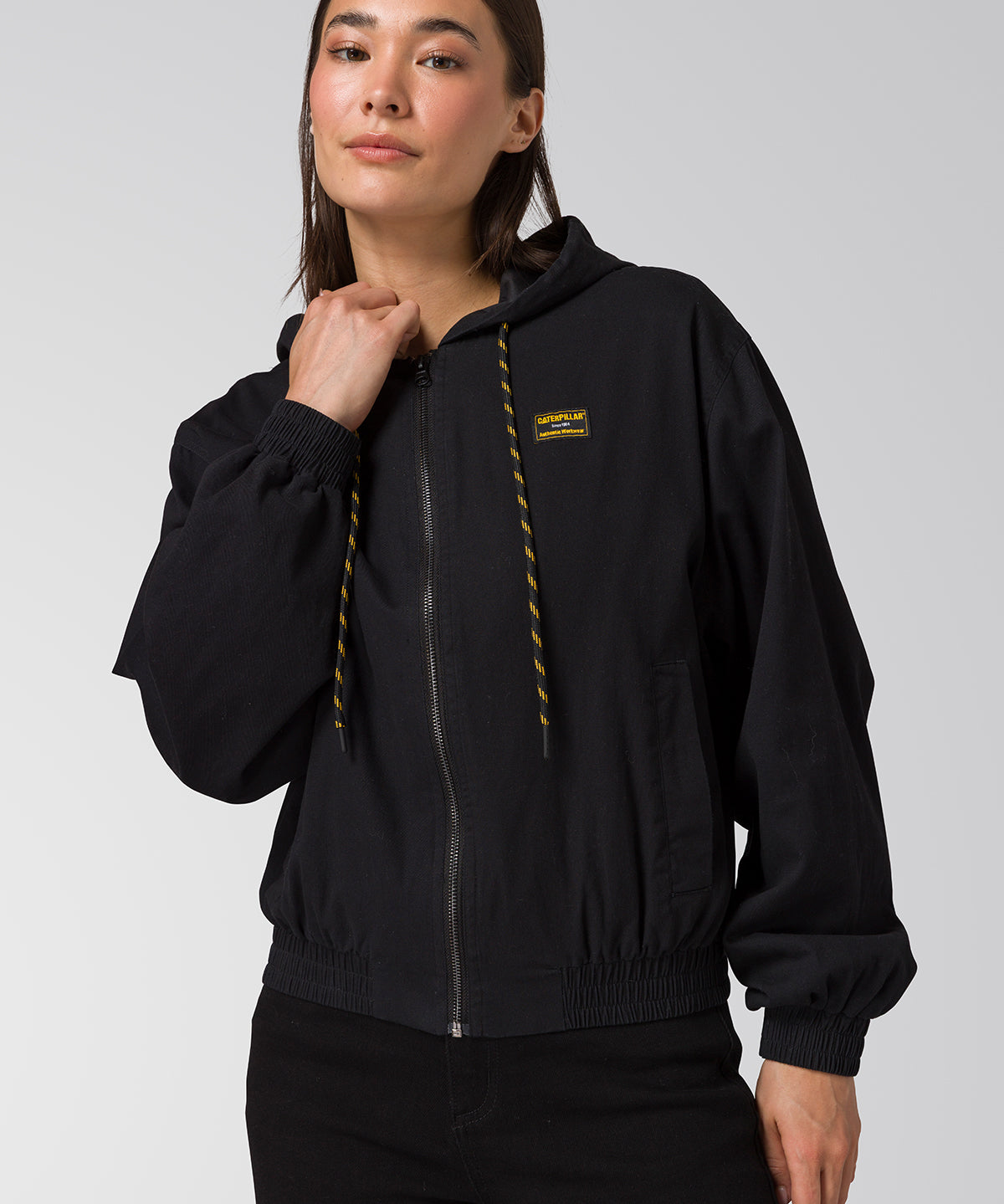 Chaqueta Con Gorro Manga Larga Mujer Utility Negro CAT