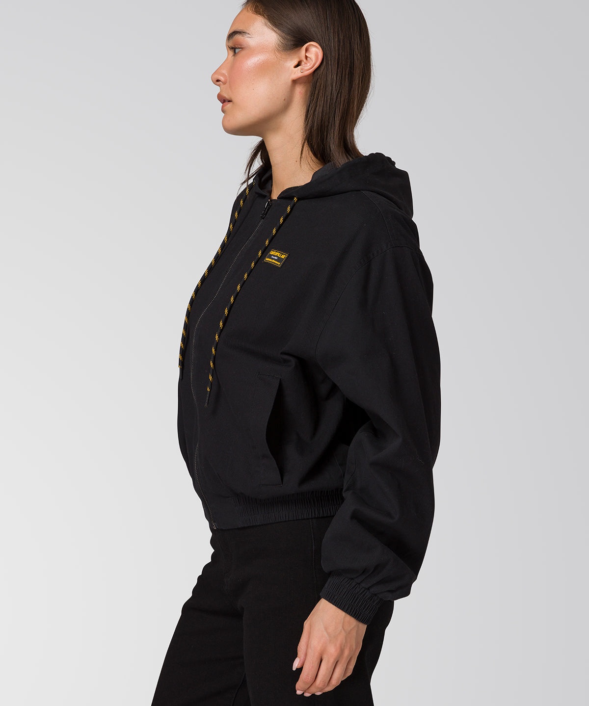 Chaqueta Con Gorro Manga Larga Mujer Utility Negro CAT