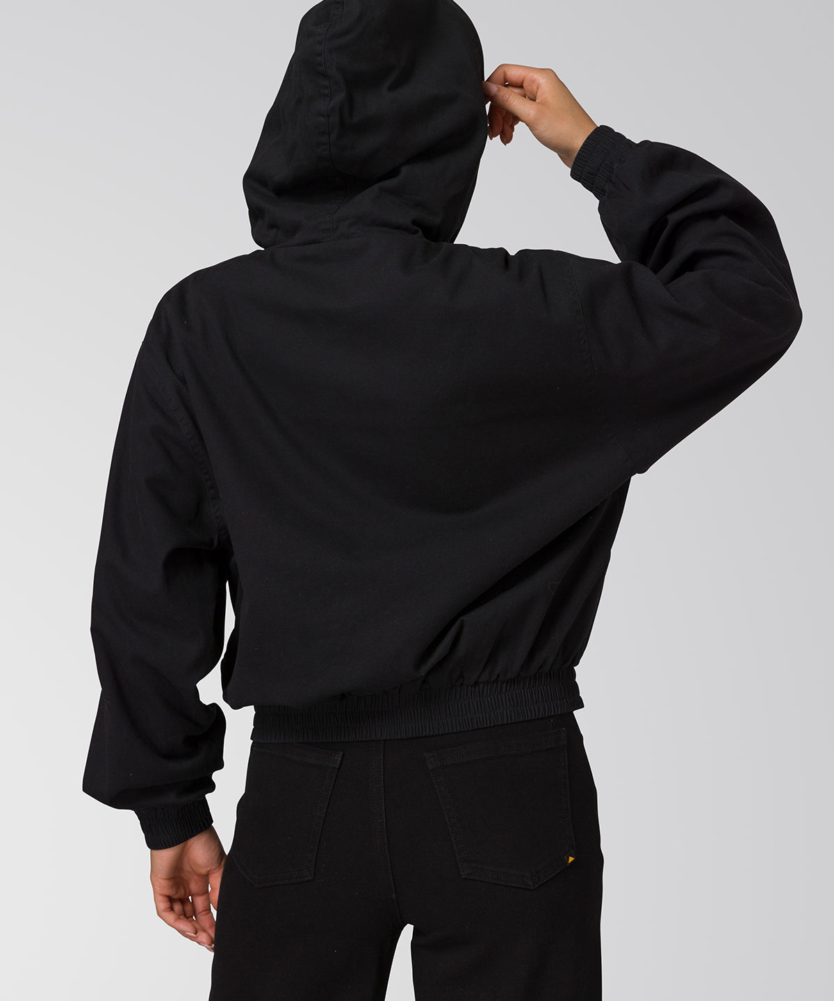 Chaqueta Con Gorro Manga Larga Mujer Utility Negro CAT