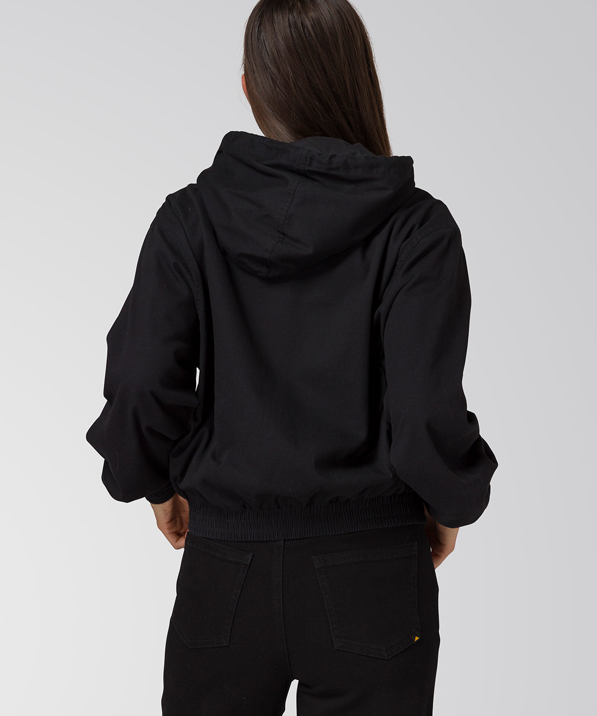 Chaqueta Con Gorro Manga Larga Mujer Utility Negro CAT