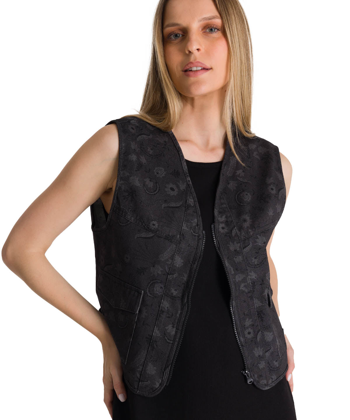 Chaqueta Sin Mangas Mujer Utility Vest Negro CAT
