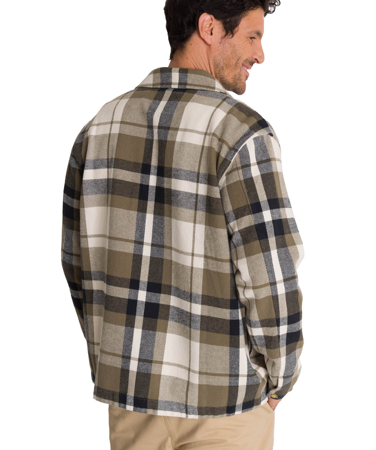 Chaqueta Manga Larga Hombre Flannel Oliva CAT