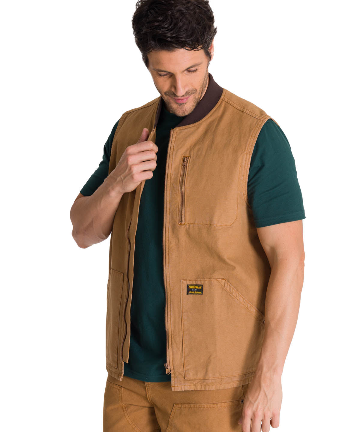 Chaqueta Sin Mangas Hombre Utility Beige CAT