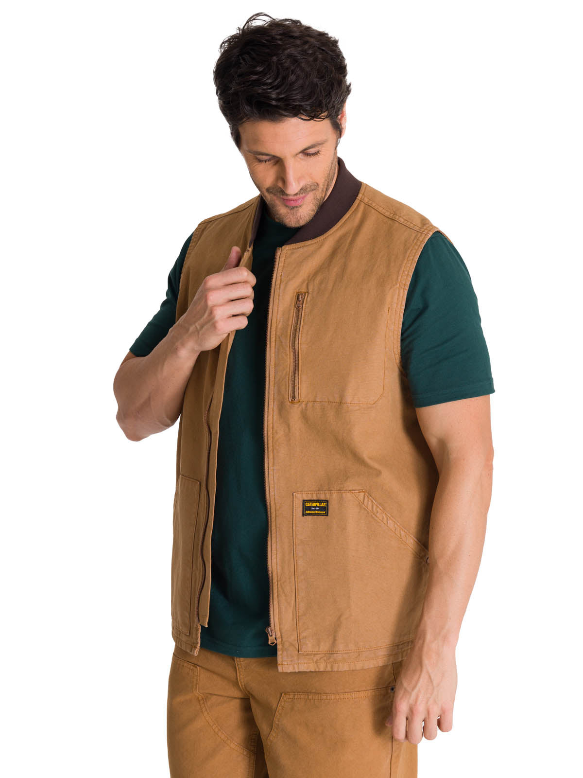 Chaqueta Sin Mangas Hombre Utility Beige CAT