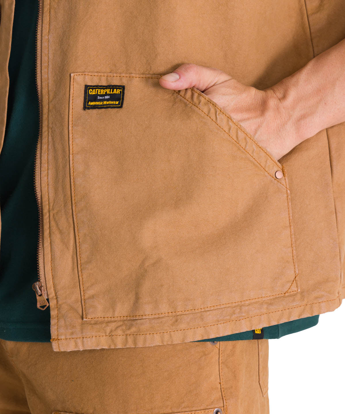 Chaqueta Sin Mangas Hombre Utility Beige CAT