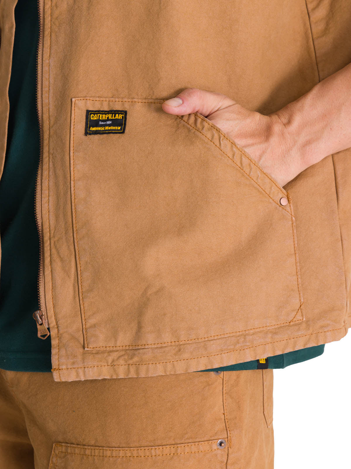 Chaqueta Sin Mangas Hombre Utility Beige CAT