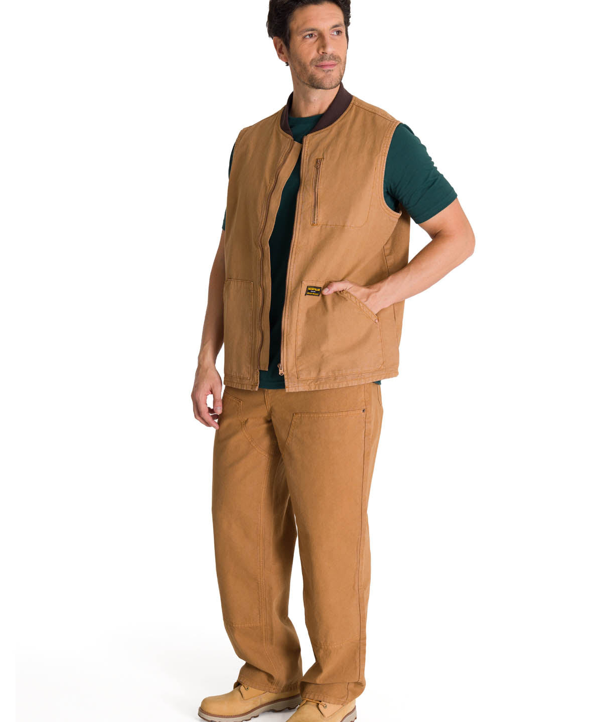 Chaqueta Sin Mangas Hombre Utility Beige CAT