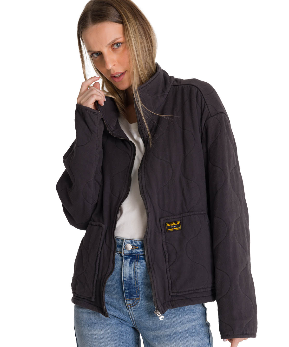Chaqueta Mujer Cozy Quilted Oversized Azul CAT