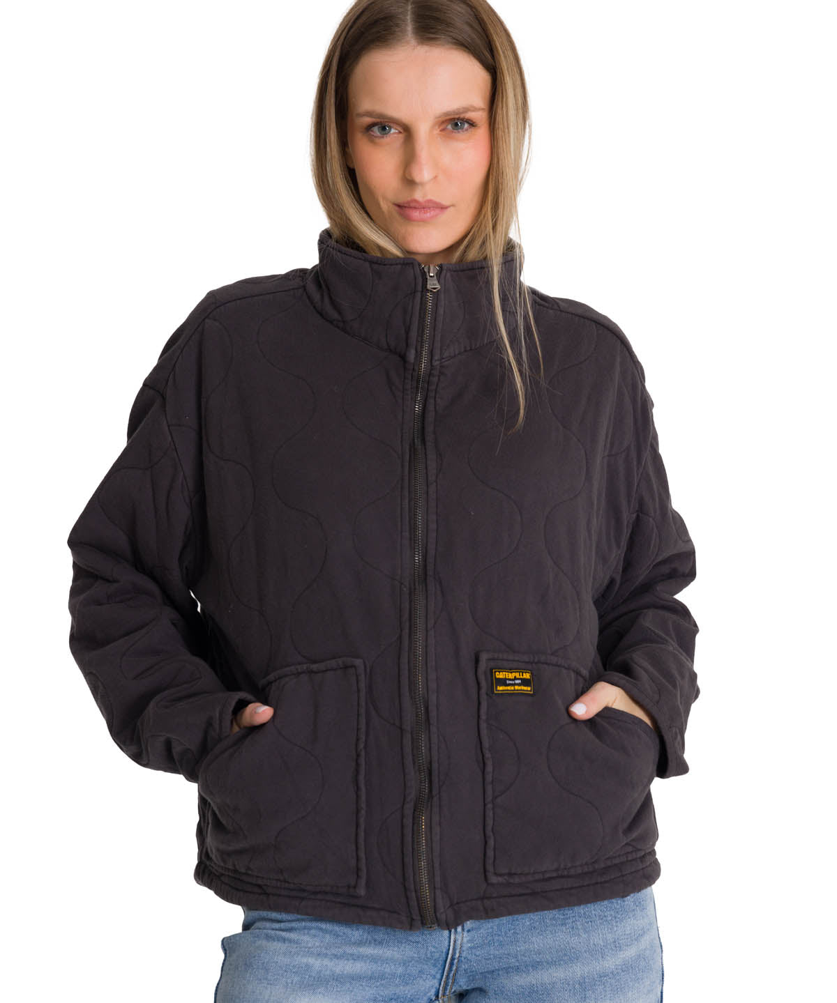 Chaqueta Mujer Cozy Quilted Oversized Azul CAT