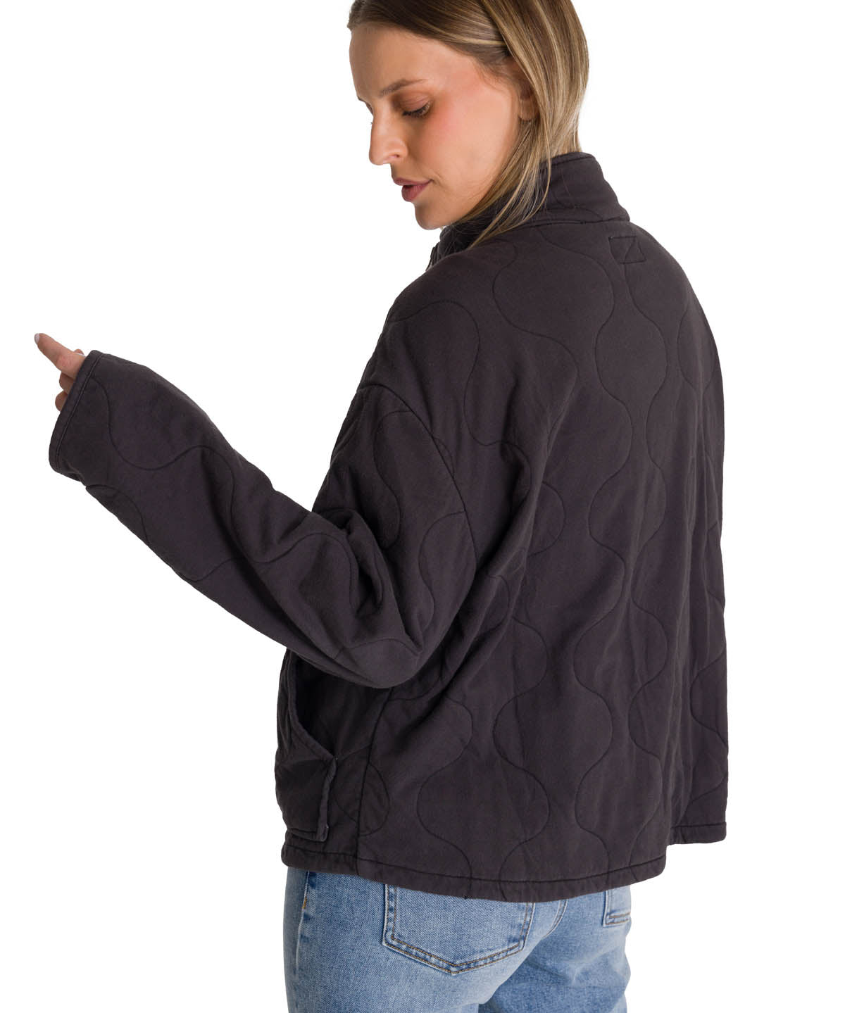 Chaqueta Mujer Cozy Quilted Oversized Azul CAT