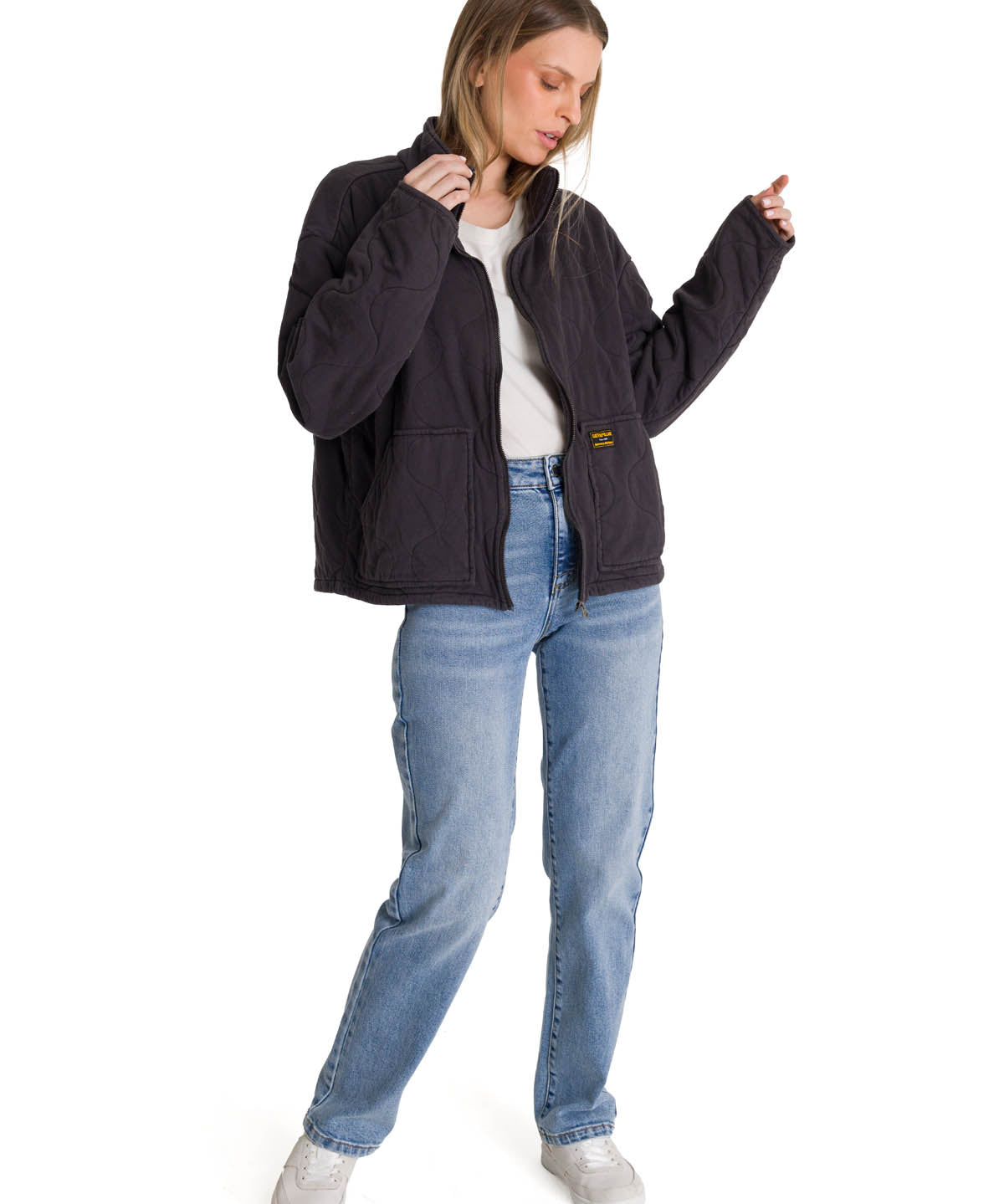 Chaqueta Mujer Cozy Quilted Oversized Azul CAT