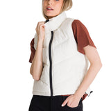 Chaqueta Vest Mujer Cropped Puffer Vest Blanco CAT