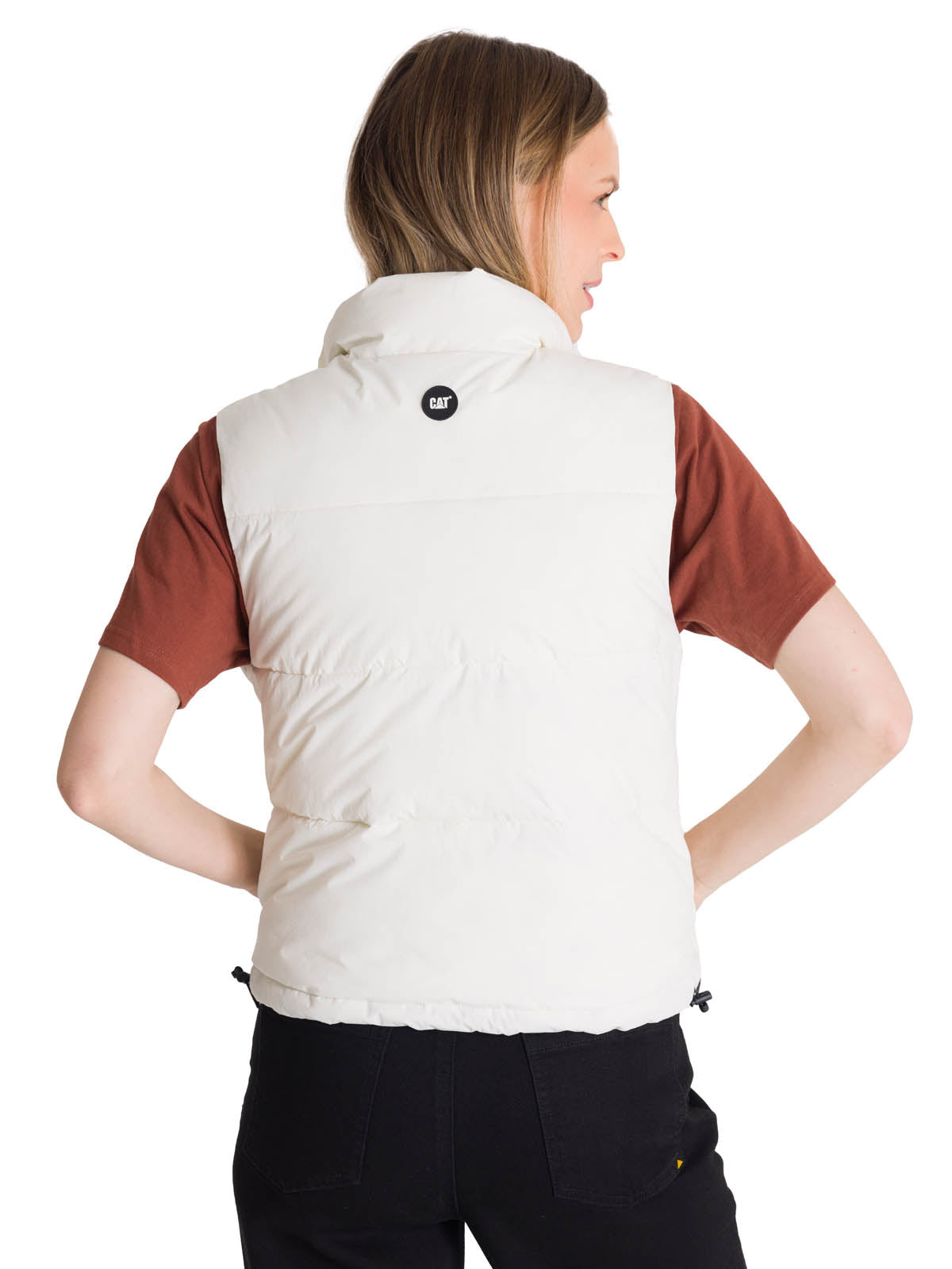 Chaqueta Vest Mujer Cropped Puffer Vest Blanco CAT