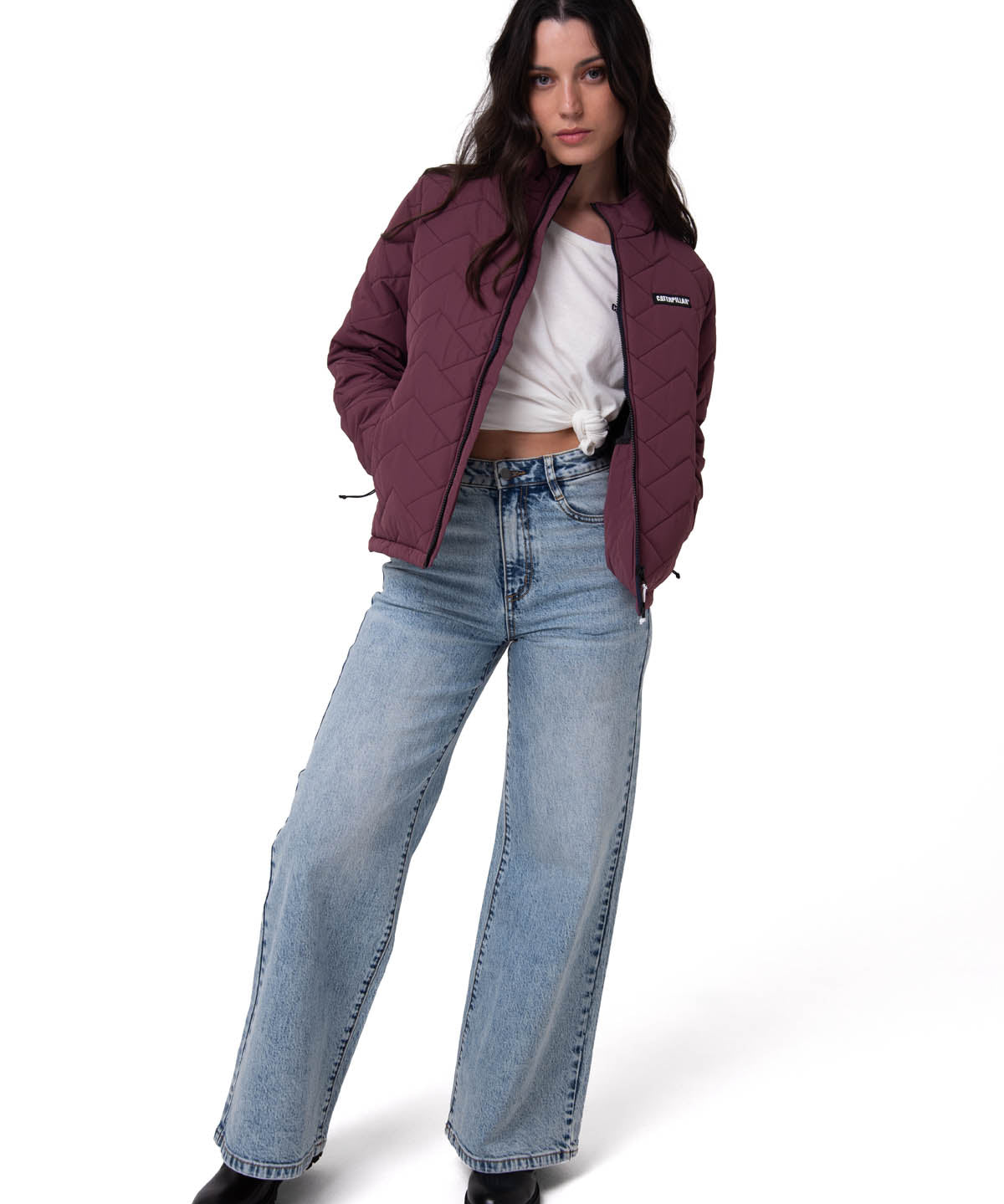 Parka Manga Larga Mujer Mediumweight Insulation Burdeo CAT