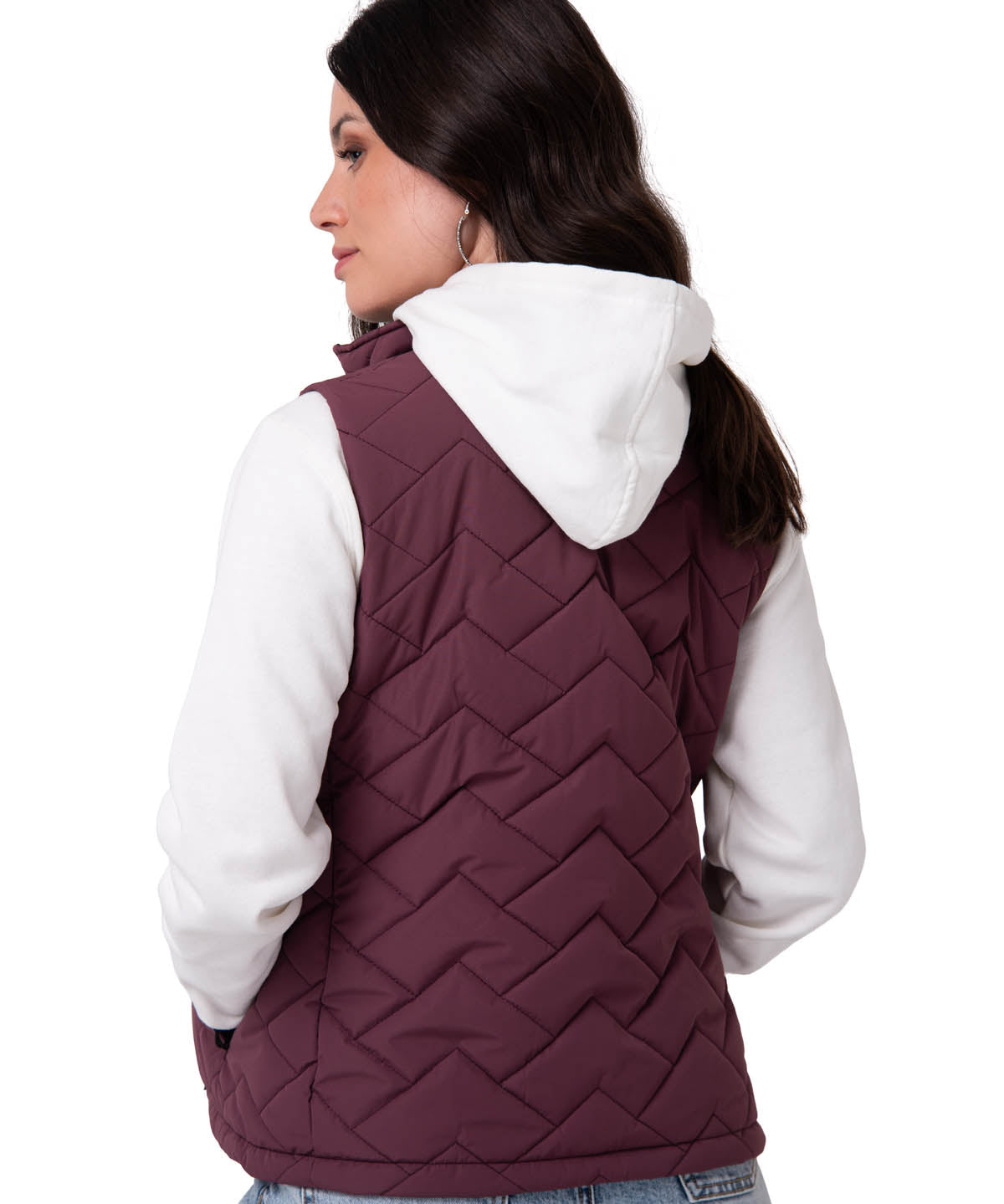 Parka Sin Mangas Mujer Mediumweight Burdeo CAT