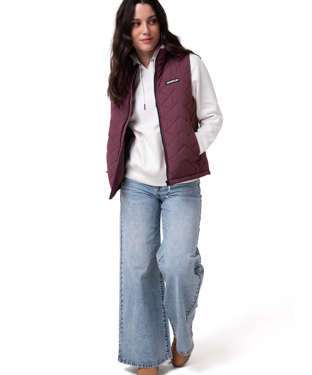 Parka Sin Mangas Mujer Mediumweight Burdeo CAT