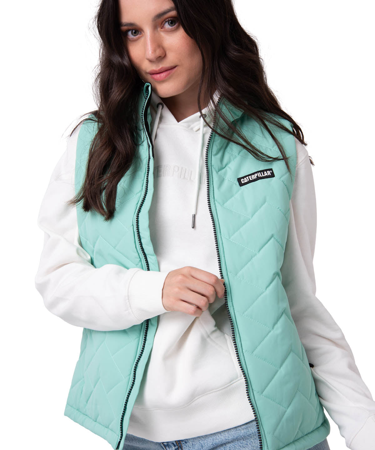 Parka Sin Mangas Mujer Mediumweight Verde CAT