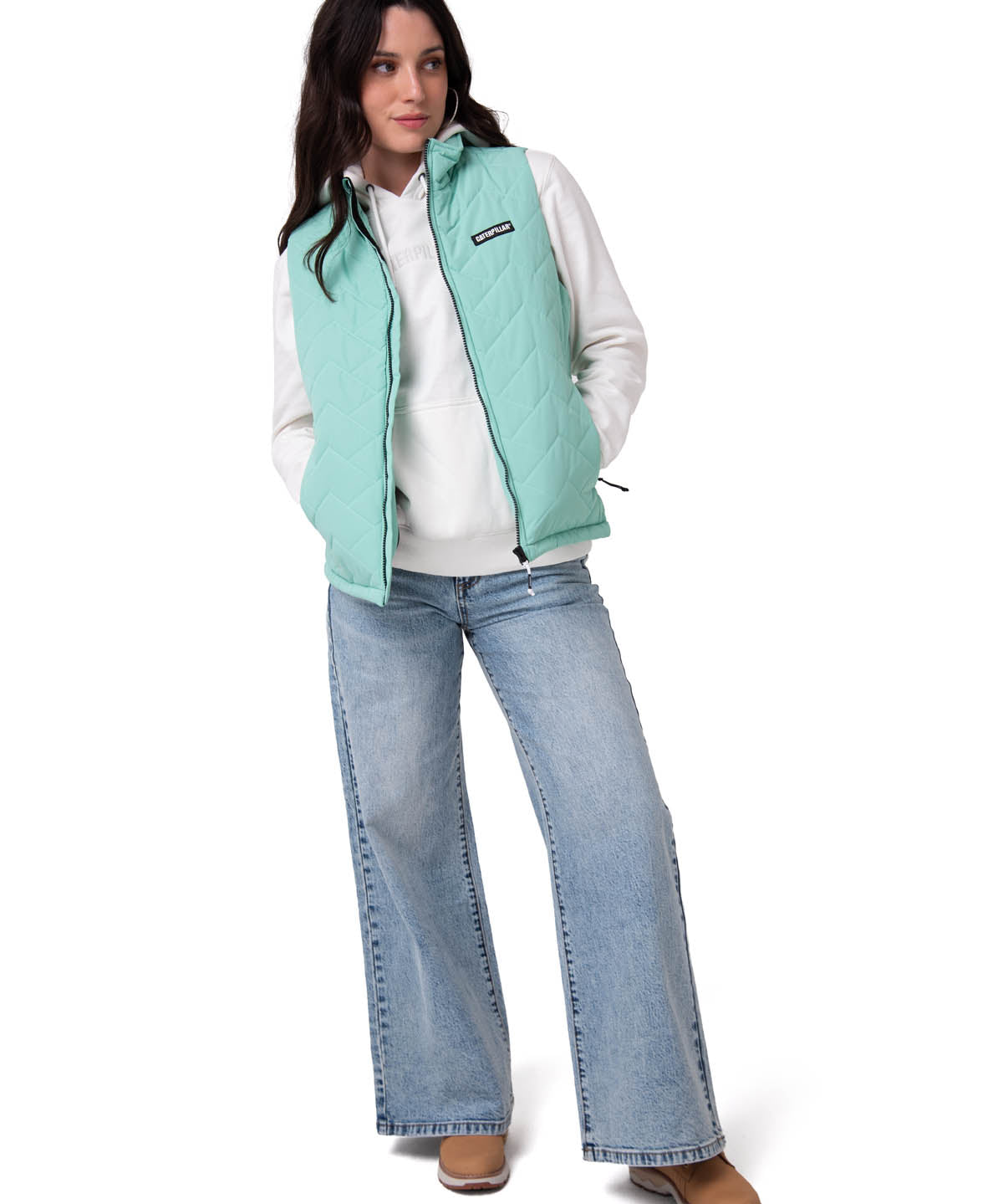 Parka Sin Mangas Mujer Mediumweight Verde CAT