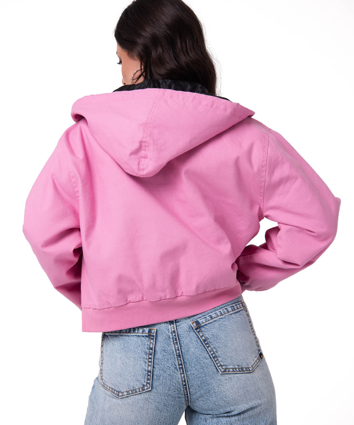 Parka Manga Larga Mujer Canvas Insulation Rosa Cat