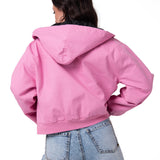 Parka Manga Larga Mujer Canvas Insulation Rosa Cat