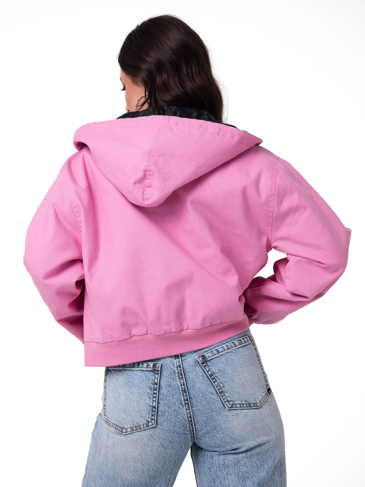 Parka Manga Larga Mujer Canvas Insulation Rosa Cat