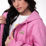 Parka Manga Larga Mujer Canvas Insulation Rosa Cat
