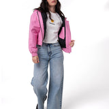 Parka Manga Larga Mujer Canvas Insulation Rosa Cat