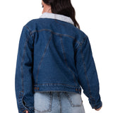 Chaqueta Jeans Mujer Sherpa Lined Azul Cat