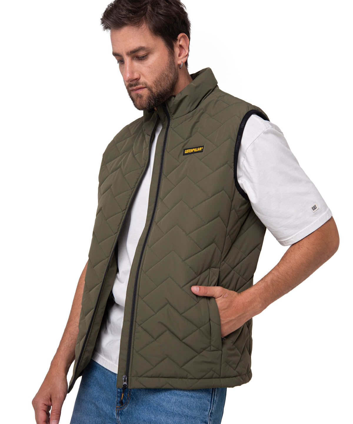 Parka Sin Mangas Hombre Mediumweight Insulated Verde Cat