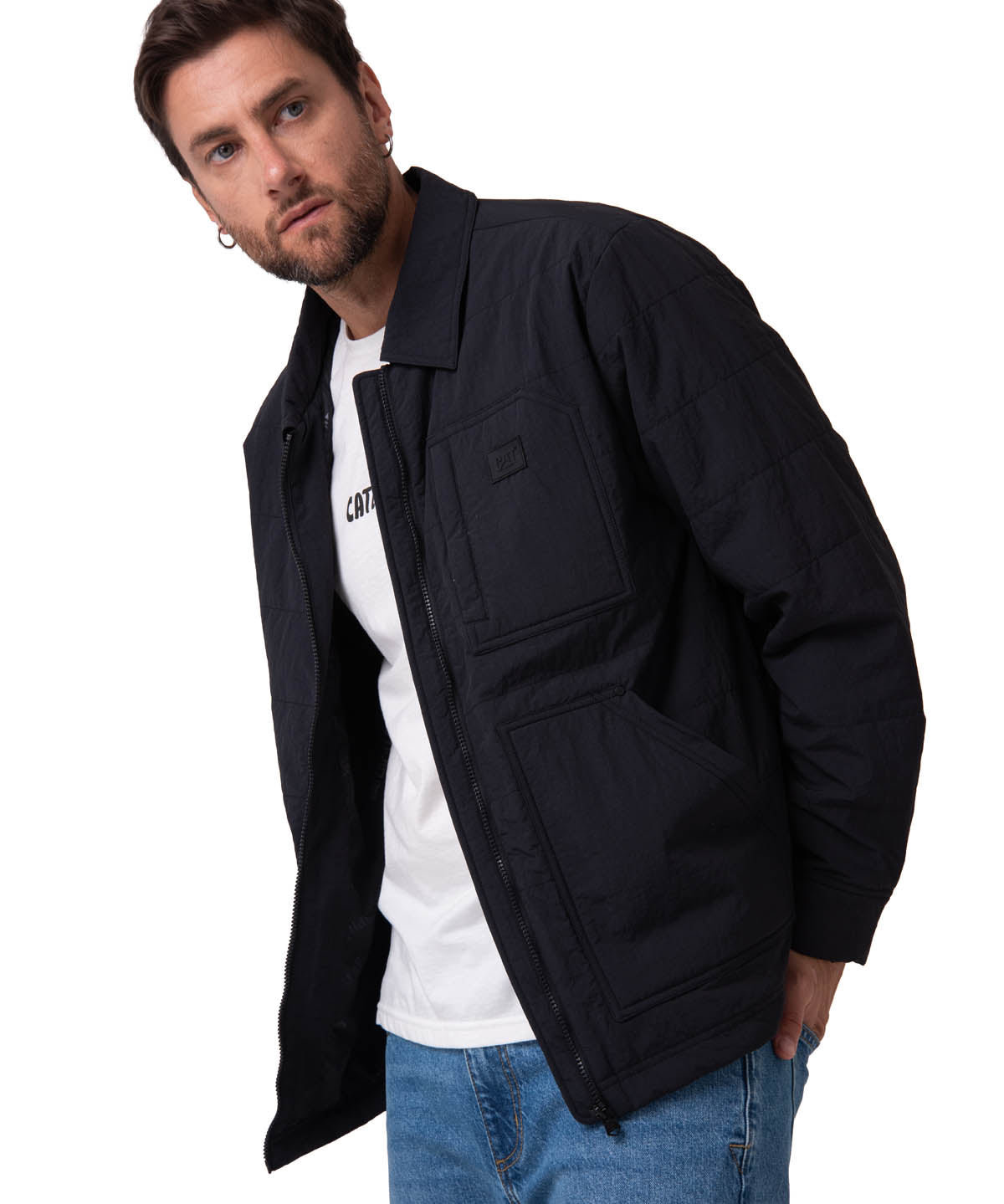 Chaqueta Manga Larga Hombre Work Jacket Negro Cat