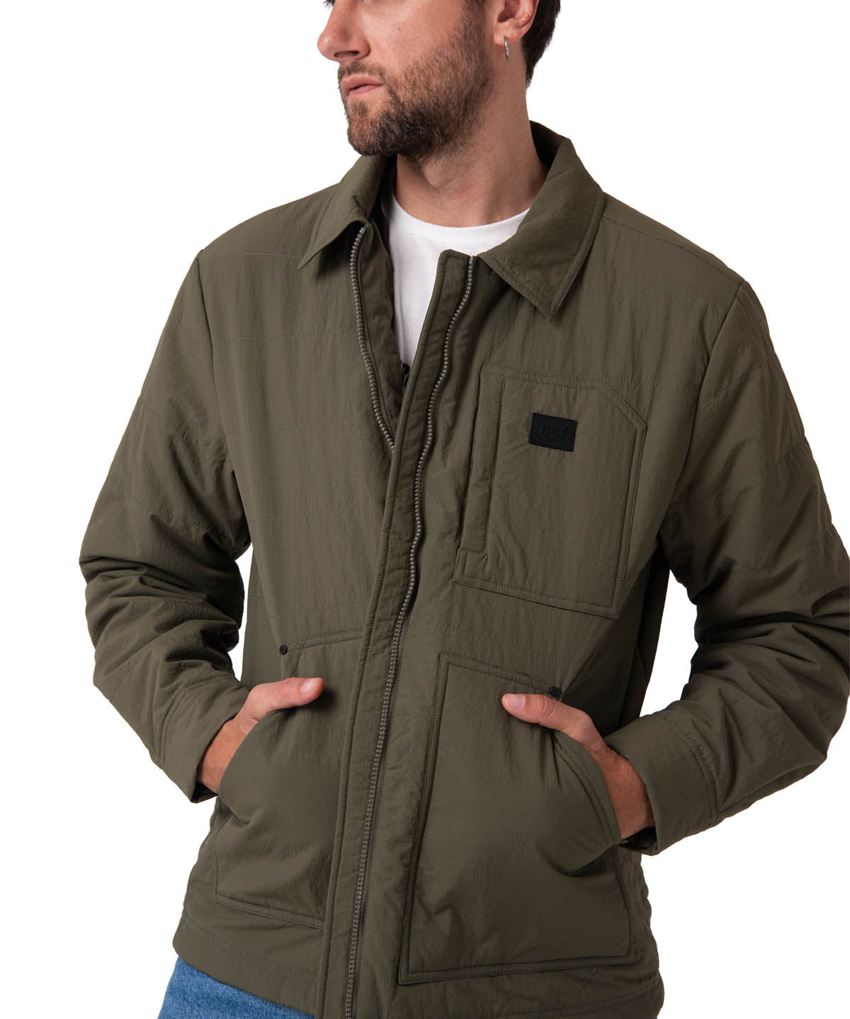 Chaqueta Manga Larga Hombre Work Jacket Verde Cat