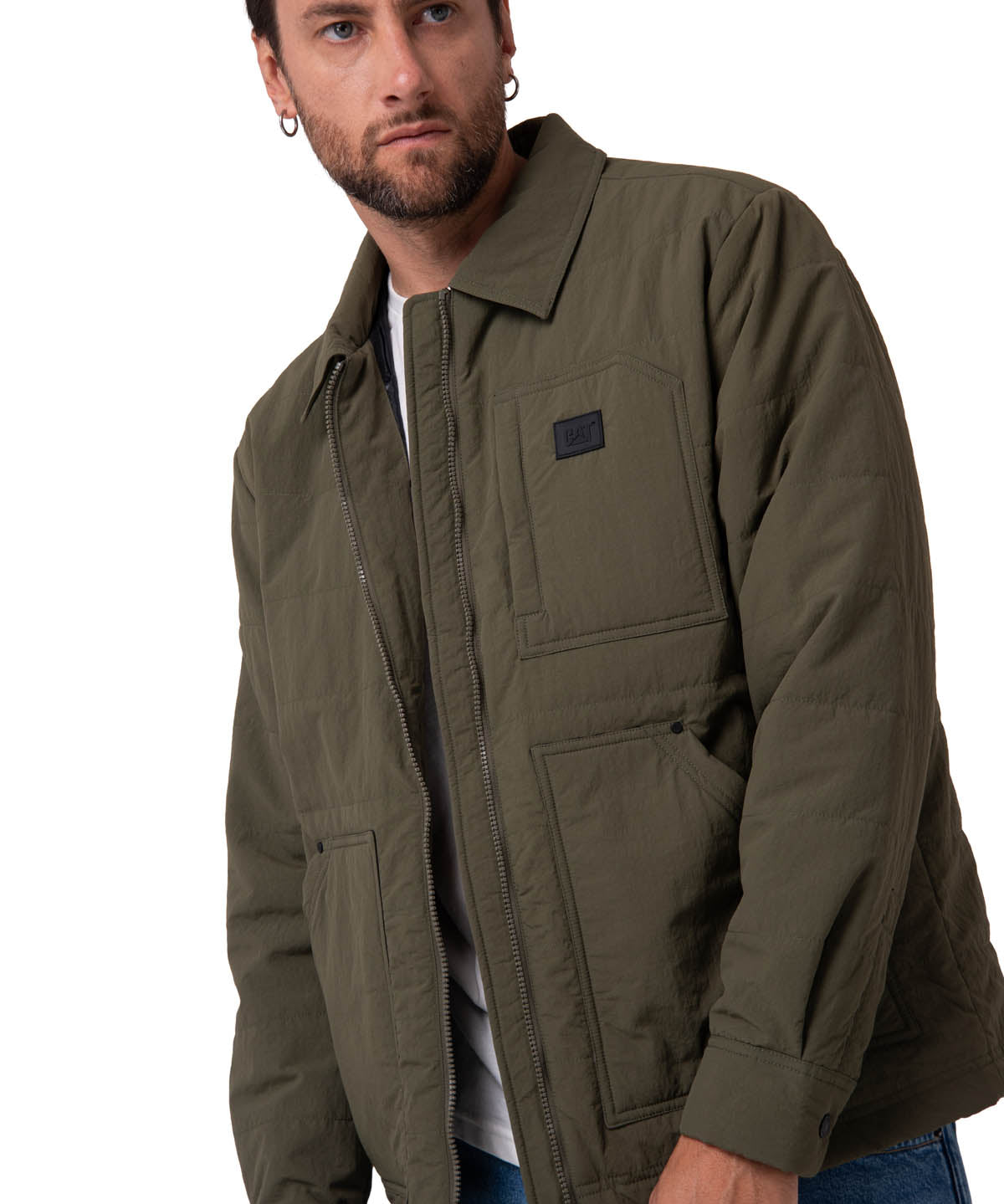 Chaqueta Manga Larga Hombre Work Jacket Verde Cat