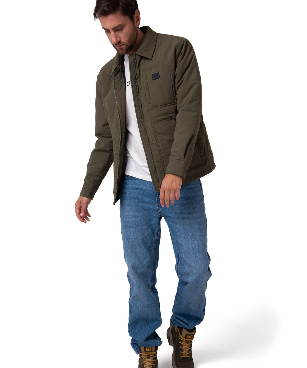 Chaqueta Manga Larga Hombre Work Jacket Verde Cat