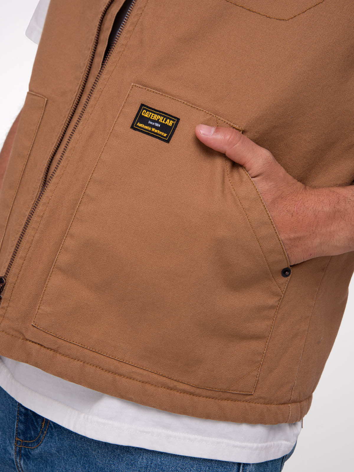 Chaqueta Sin Mangas Hombre Canvas Utility Café  Cat