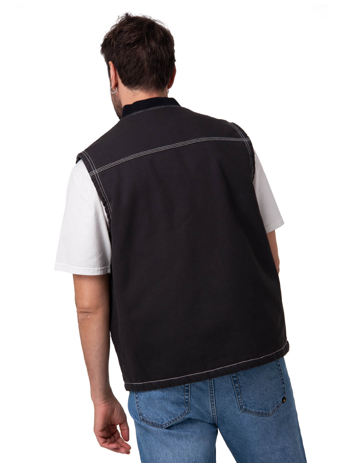 Chaqueta Sin Mangas Hombre Canvas Utility Negro Cat