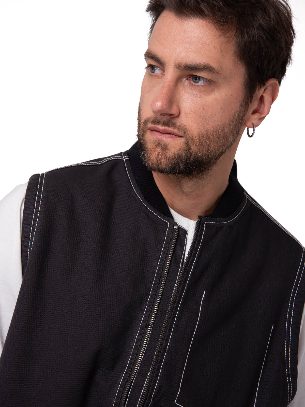 Chaqueta Sin Mangas Hombre Canvas Utility Negro Cat