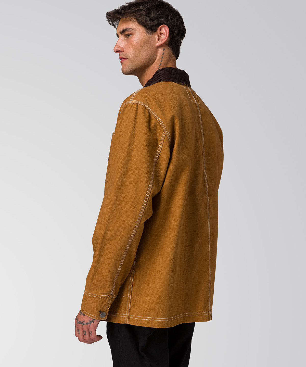 Chaqueta Manga Larga Hombre Canvas Chore Café Cat